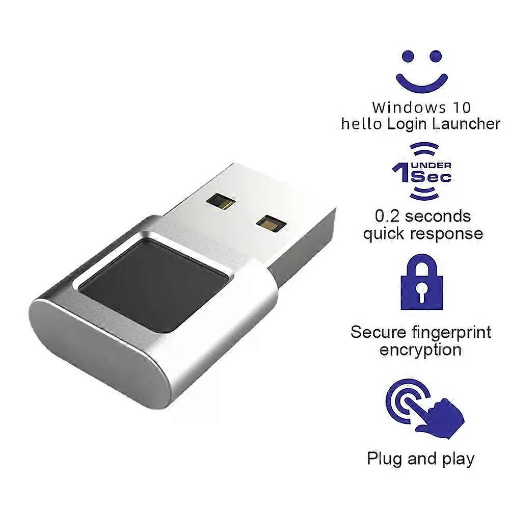 con Type C/USB Fingerprint Reader Module Biometric Scanner Password-Free Security Key for Windows 10 Hello PC Notebook Laptop Lock