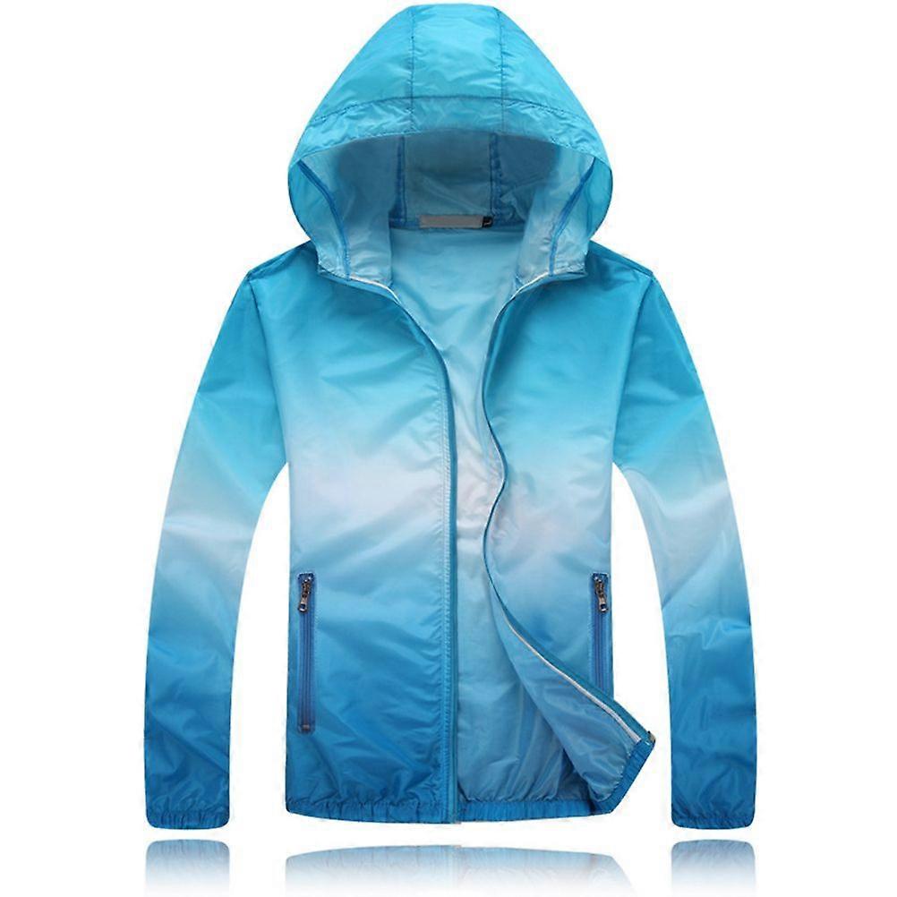 Strandkläder Anti-UV Coat Utomhus Solskydd Kläder Solskyddsmedel - Storlek XL (Blå)