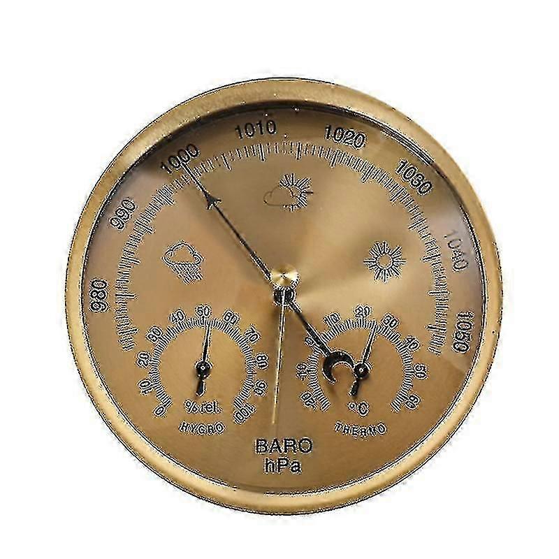Metal 3 In 1 Barometer Weather Station For Indoor And Outdoor Use Barometer Thermometer Hygrometer With Stainless Stee