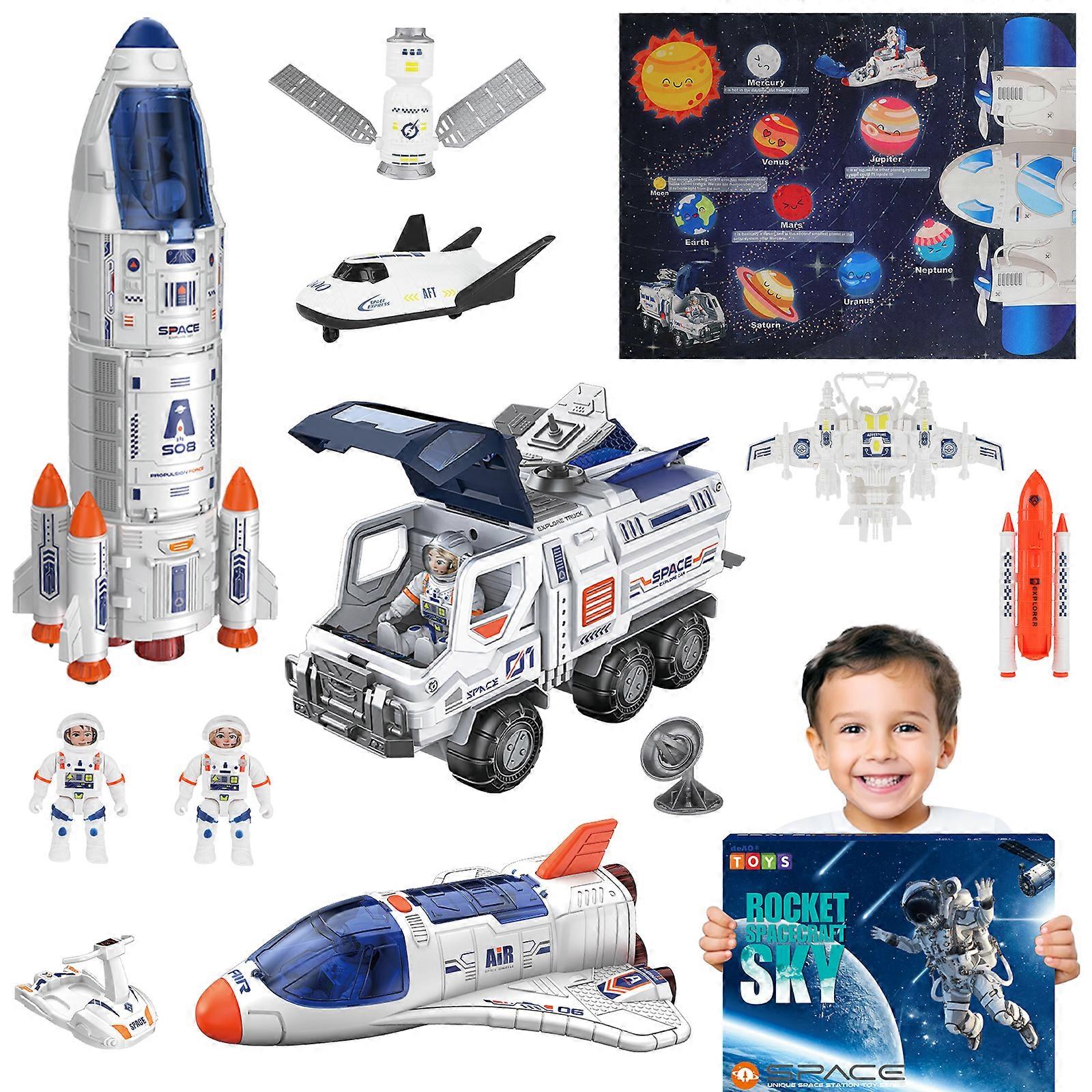Rocket Ship Toys for Kids - Complete Space Shuttle Playset with Astronaut Figures | Durable and Sturdy Rocket Ship Model for Ages 3+