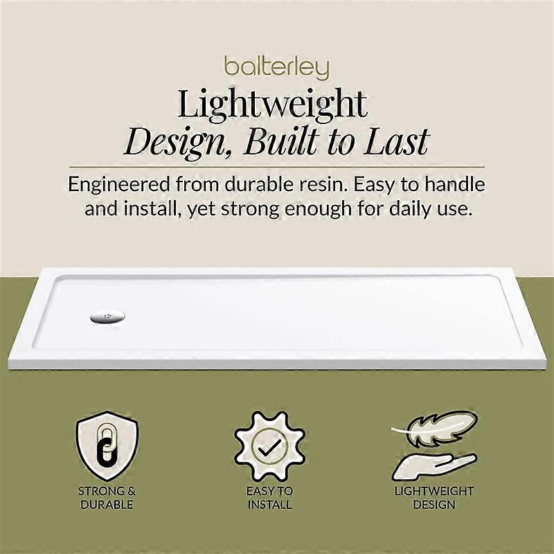 1700x700mm Slimline White Gloss Rectangular Shower Tray Bath Replacement