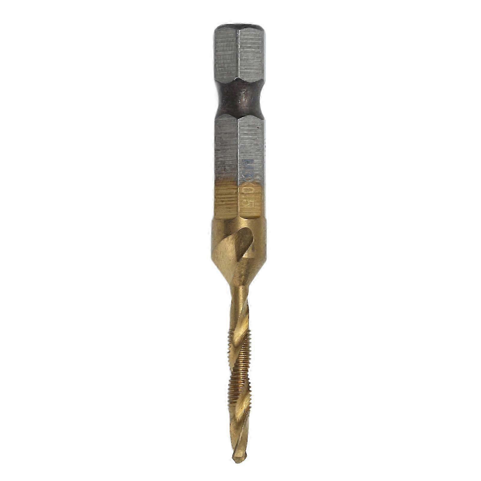 Tap Drill Bits Hex Shank Titanium Coated Metric Screw Combination Tapping Bit for WoodM3