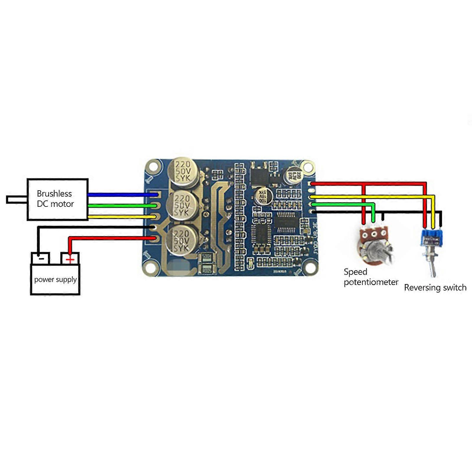 Motor Controller 12V-36V 500W Brushless voor DC Motor Gebalanceerde Auto Driver Board Module 2.48x1.67x0.67in