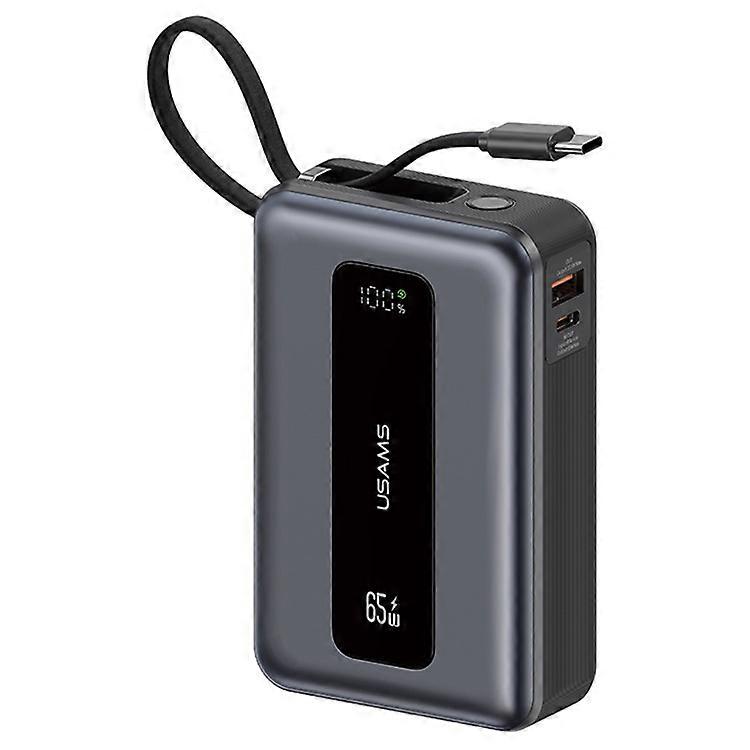 USAMS CD243 65W Power Bank Fast Charging 20000mAh 3 Port LED Display Portable Charger with Type-C Cable