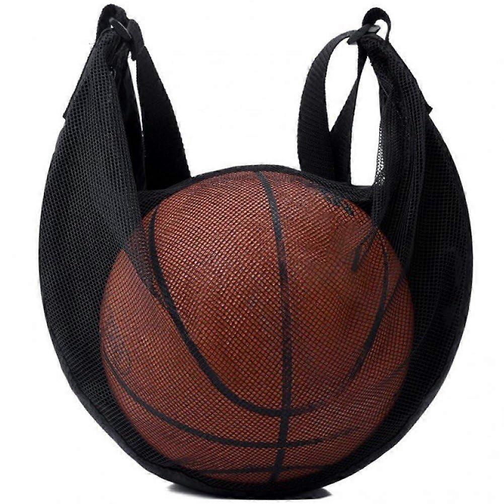 Portable Basketball Carrying Bag Adjustable Mesh Shoulder Bag Versatile Storage Bag For Basketballs And Footballs Black