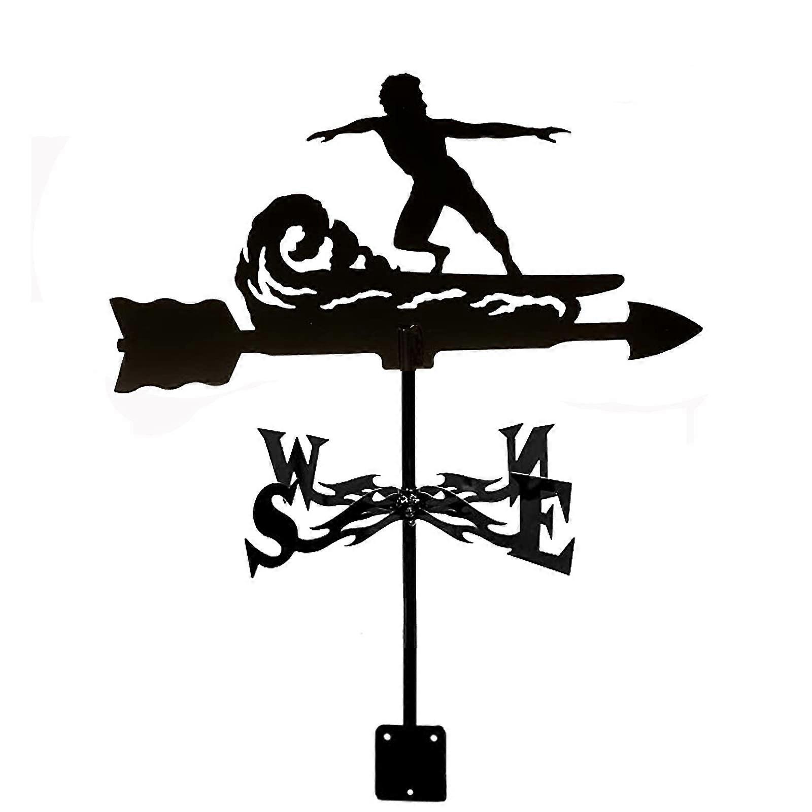 Weather Vane Wind Direction Indicator Steel Stainless with Holder for Garden