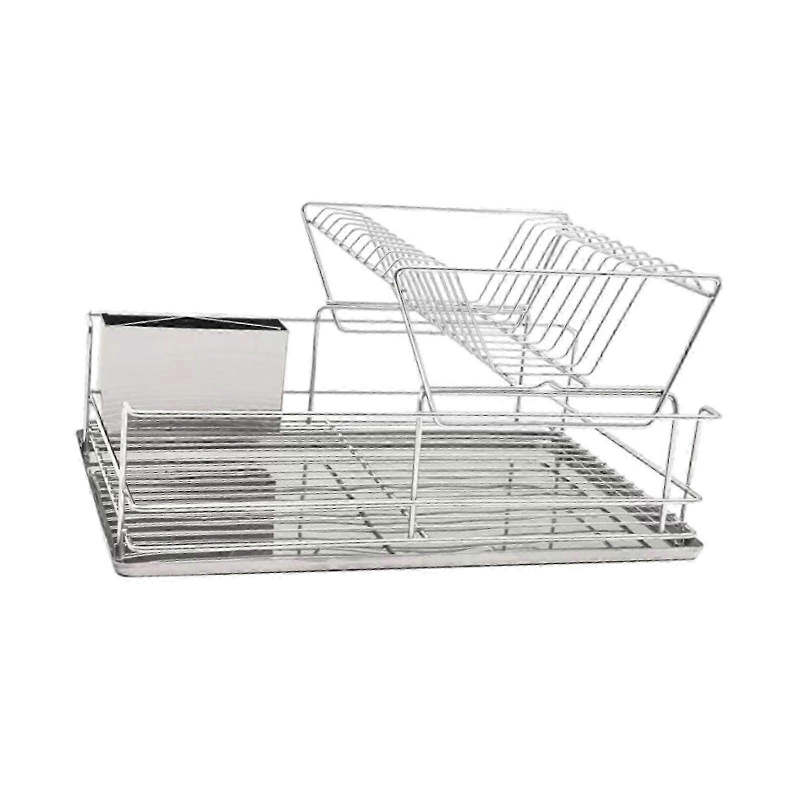 2 Layer Space Saving Multifunction Kitchen Drying Rack for Home and Cafe Counter Use