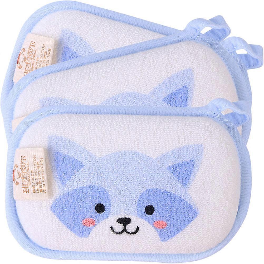3pcs Cartoon Animal Bath Sponges Soft Rubbing Towels for Lightweight, Portable Bath or Travel Use