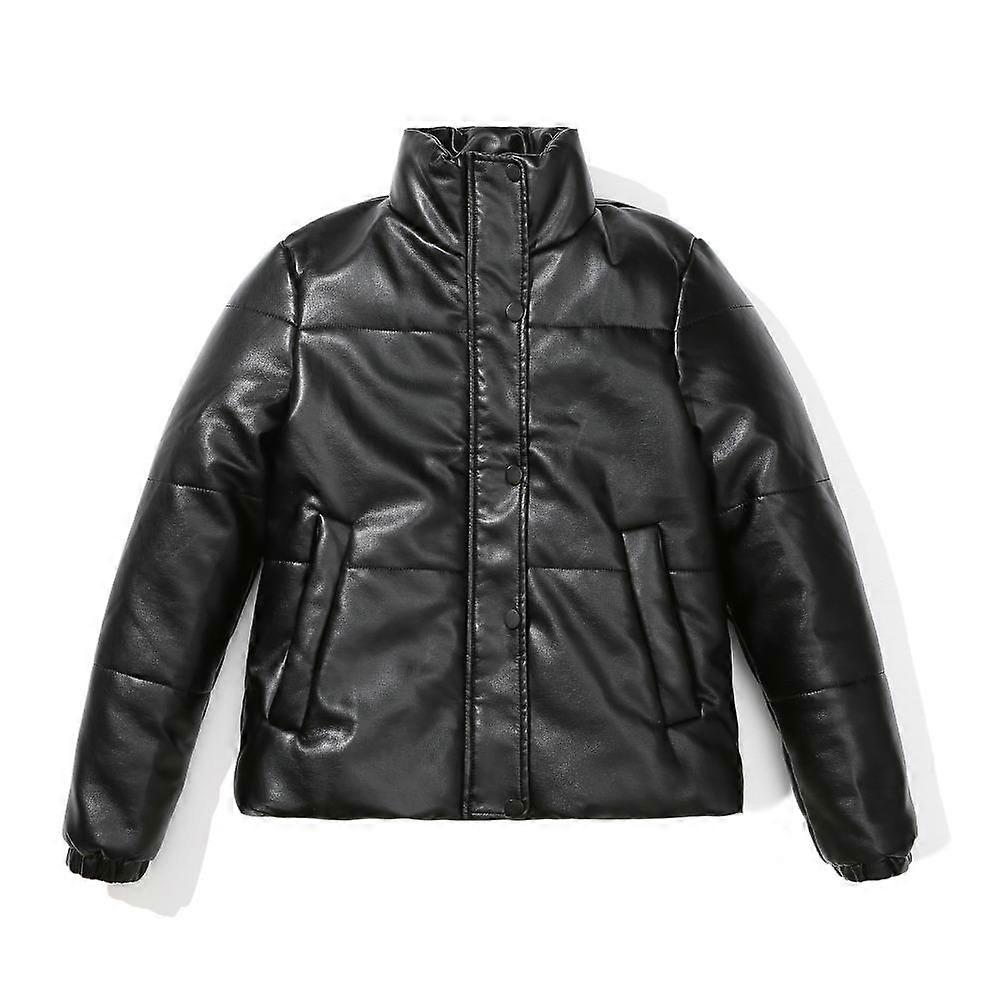 New autumn and winter short leather jacket women's jacket European and American thickened cotton-padded clothes bread clothes