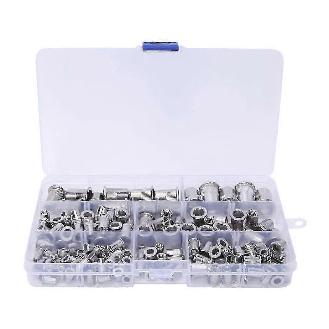 165 Pcs M3 M5 M6 M8 M10 Rivet Nuts Flat Threaded Insert Nut Rivet Cap Threaded Insert Nut Kit with