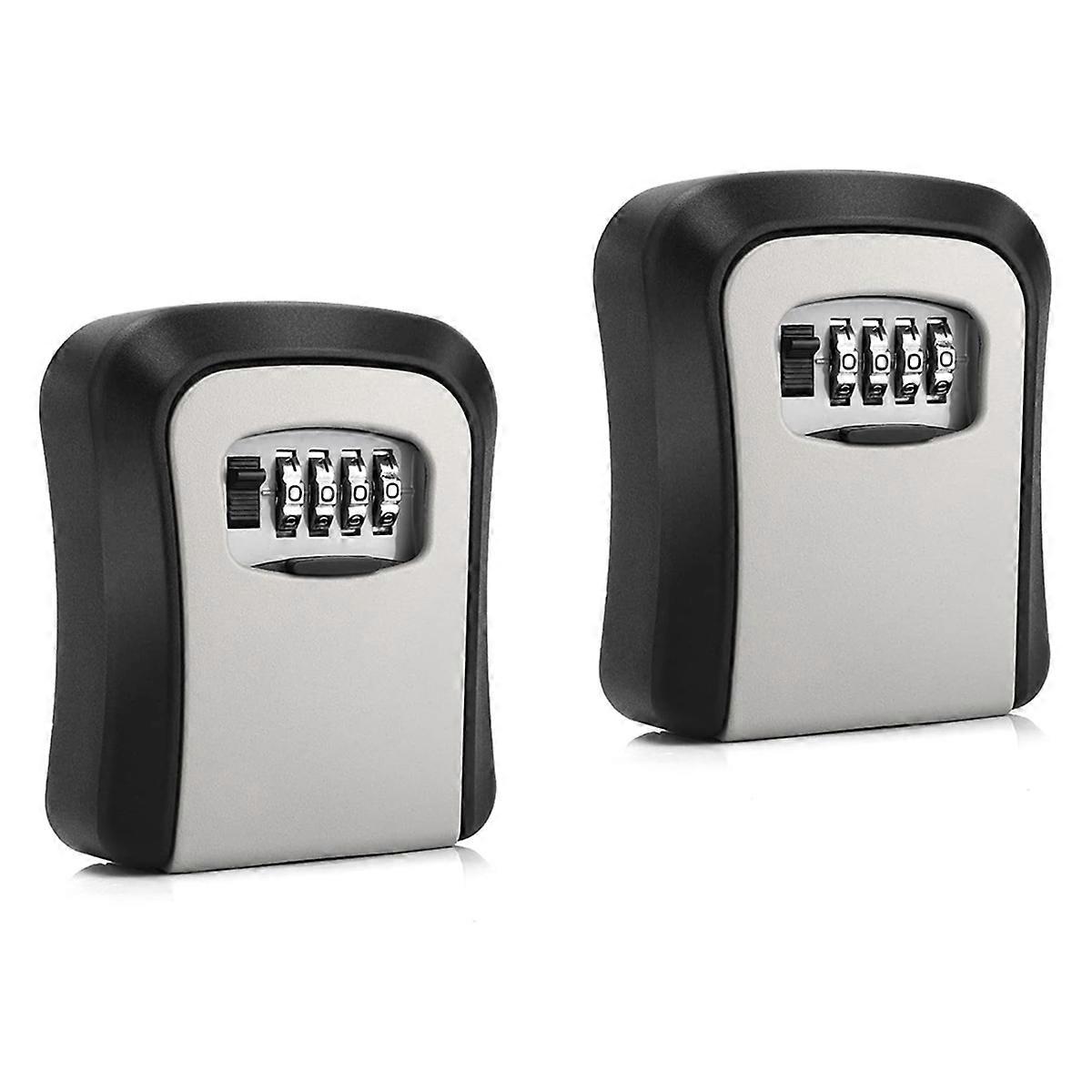 2 Pack Key Lock Box, Combination Lock Box Wall Mounted Waterproof Key Storage Lock Box for Outdoor