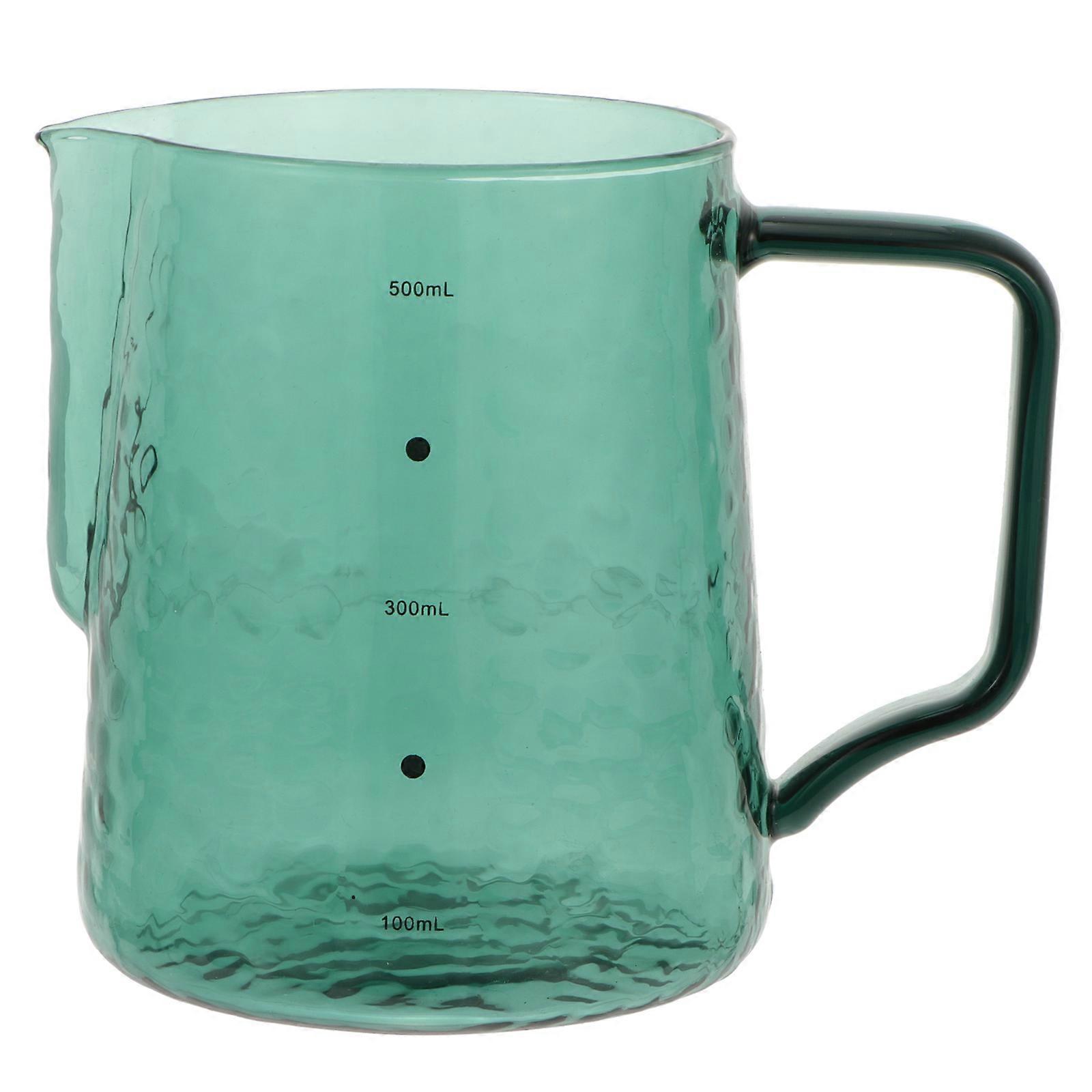 Green Borosilicate Glass Coffee Pot for Storage Use Heat and Cold Resistant with Scale Design 1 Pc