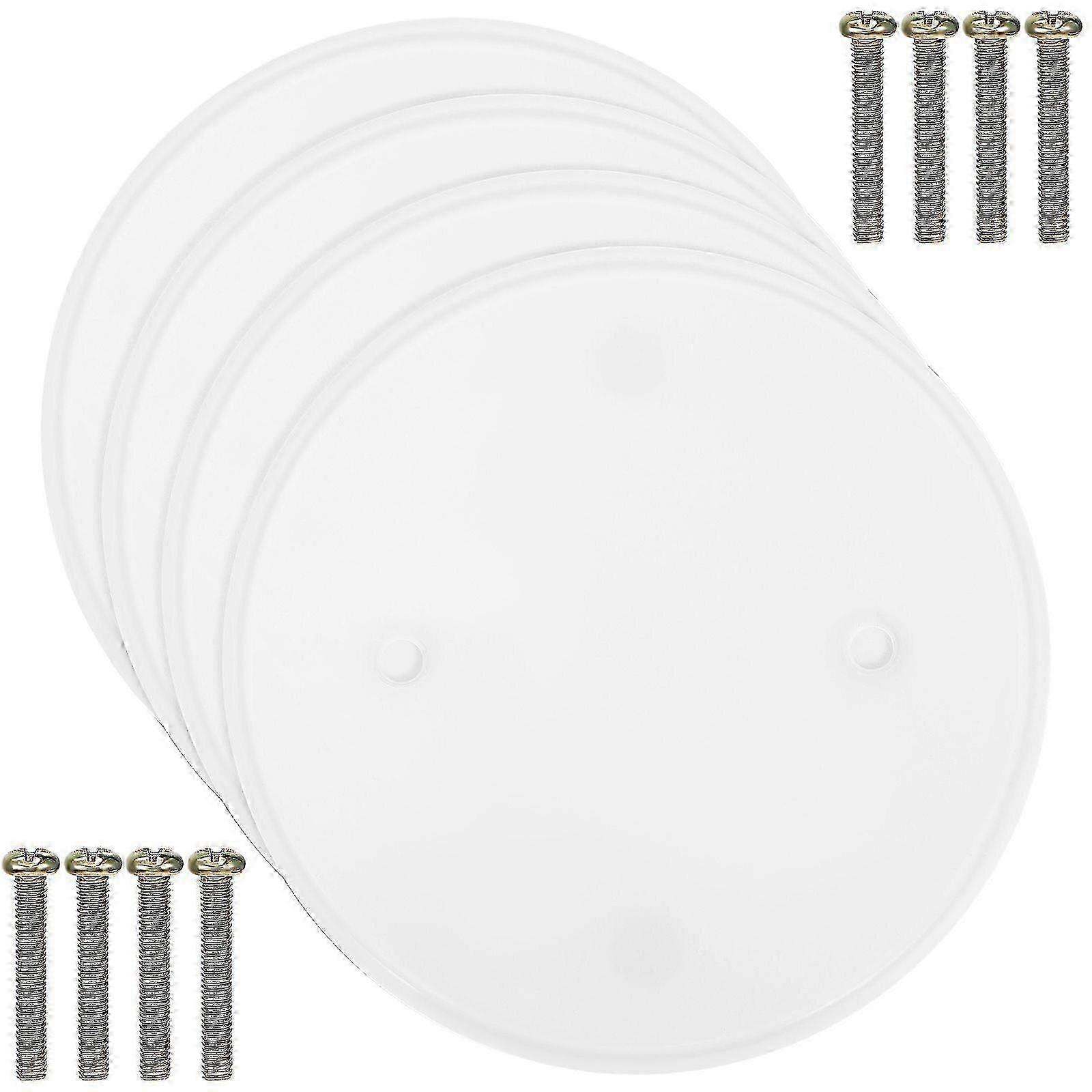 4pcs Round Ceiling Hole Covers - Flat Electrical Box Cover Plates for Blank Openings