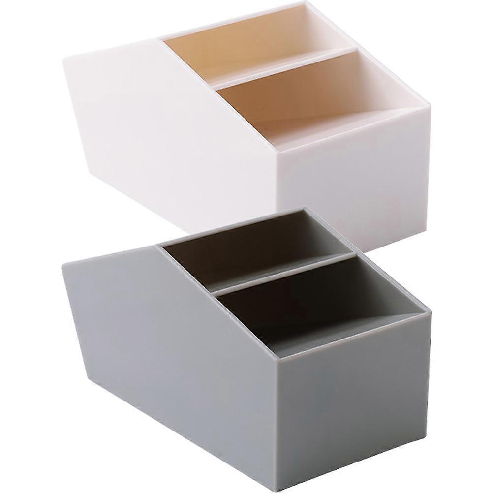 Office Stationery Storage Box Desktop Storage Holder Multifunctional Storage Rectangular Shape Colleagues 12X6.5X6CM 2Set