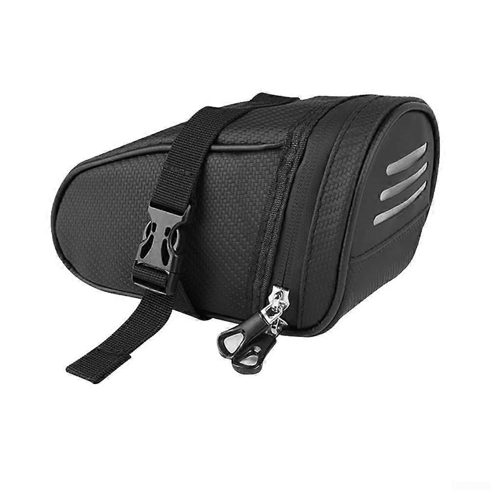Compact and reflective bicycle saddle bag, indispensable tool holder for cyclists.