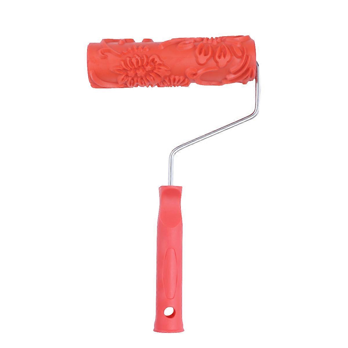 Pattern Rollers Printing Roller Wall Pattern Creation Ceiling Pattern Creation Hides Flaws Reusable Red Cylindrical 1Pack