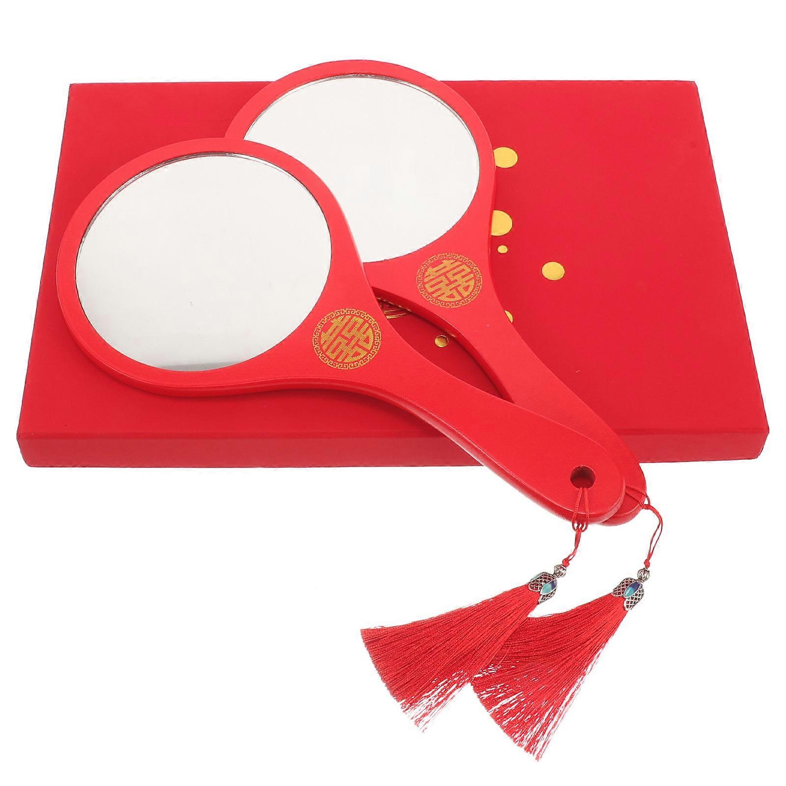 Application de maquillage Miroir de mariée Femmes Groupe de consommateurs Festival de mariage Bois Matériau Compact Taille 1 Paire