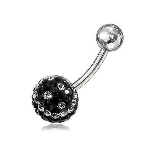 Black And Clear Crystal Belly Ring