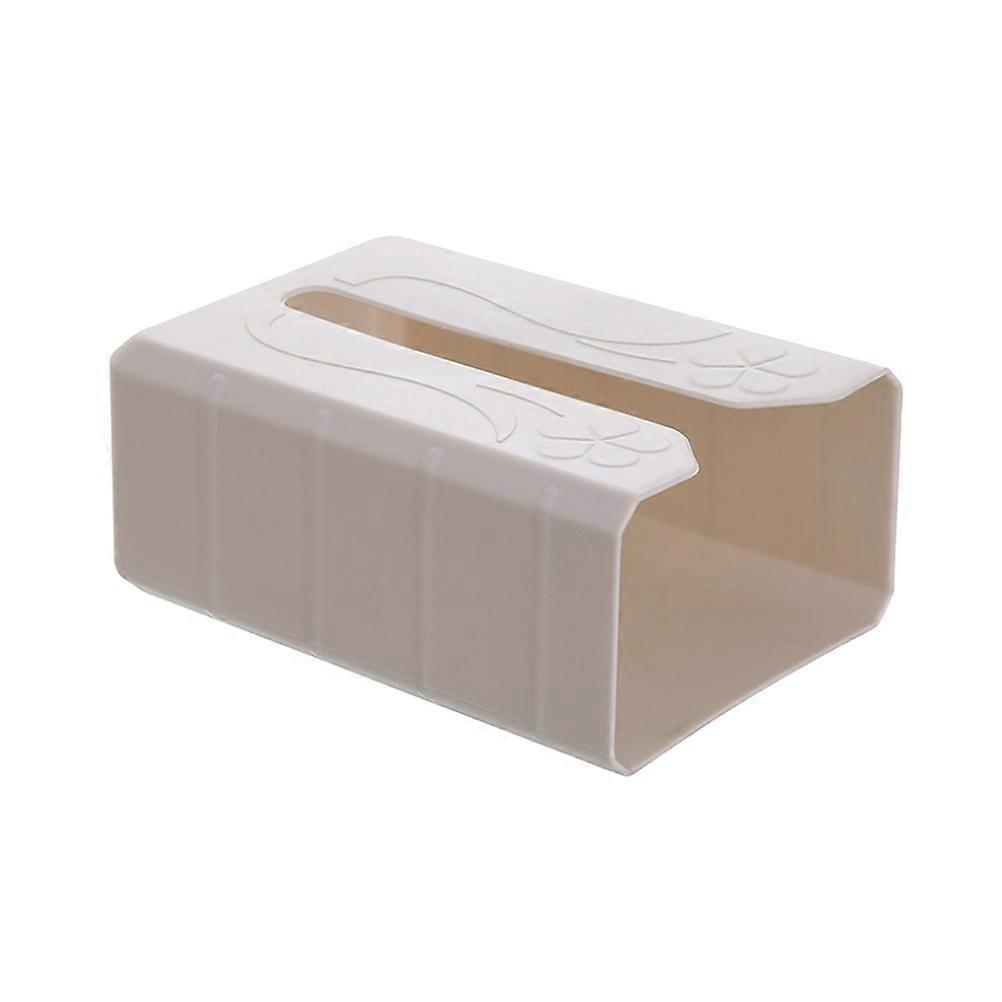 Cabinet Paper Towel Holder Tissue Container Home Use Beige 19.5 X 13 X 8 Cm Adhesive Mounting 1Pack
