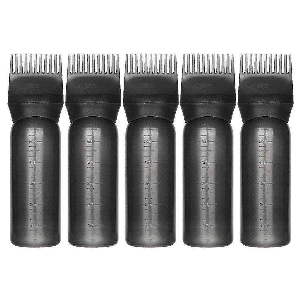 5pcs Hair Color Applicator Bottles with Scale – Durable Plastic for Salon or Home Use – Sleek Design for Hair Dye, Essential Oil, and Scalp Treatments