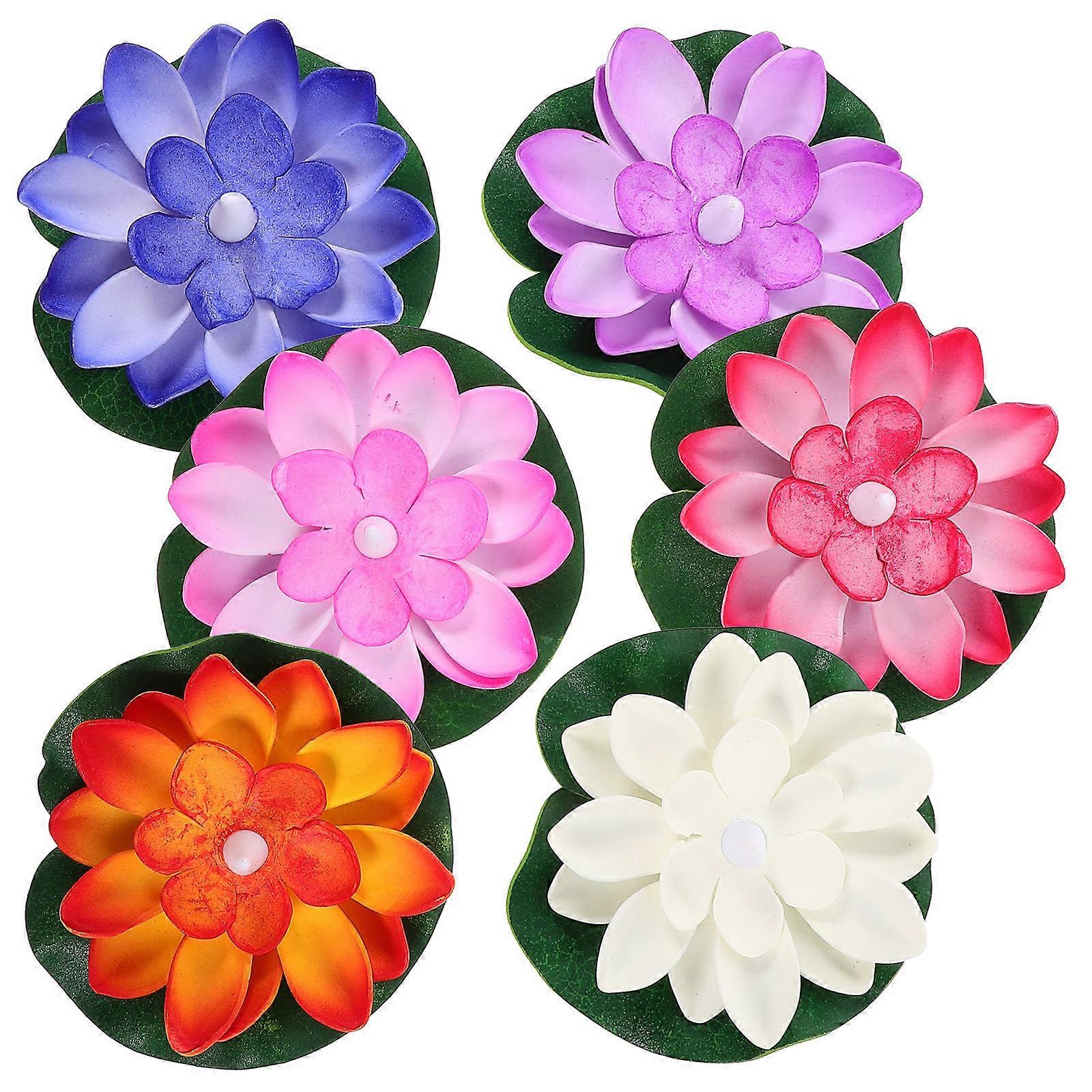 Garden Lights Lotus Lamps Color Changing Waterproof For Pool Pond 6Pcs