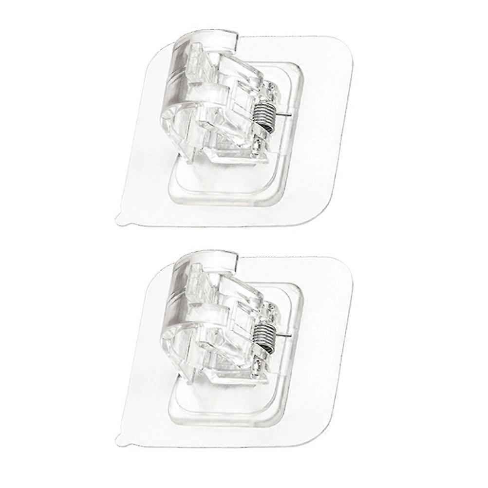 2pcs ABS Adhesive Hooks No Punch Curtain Rod Fixing Hooks