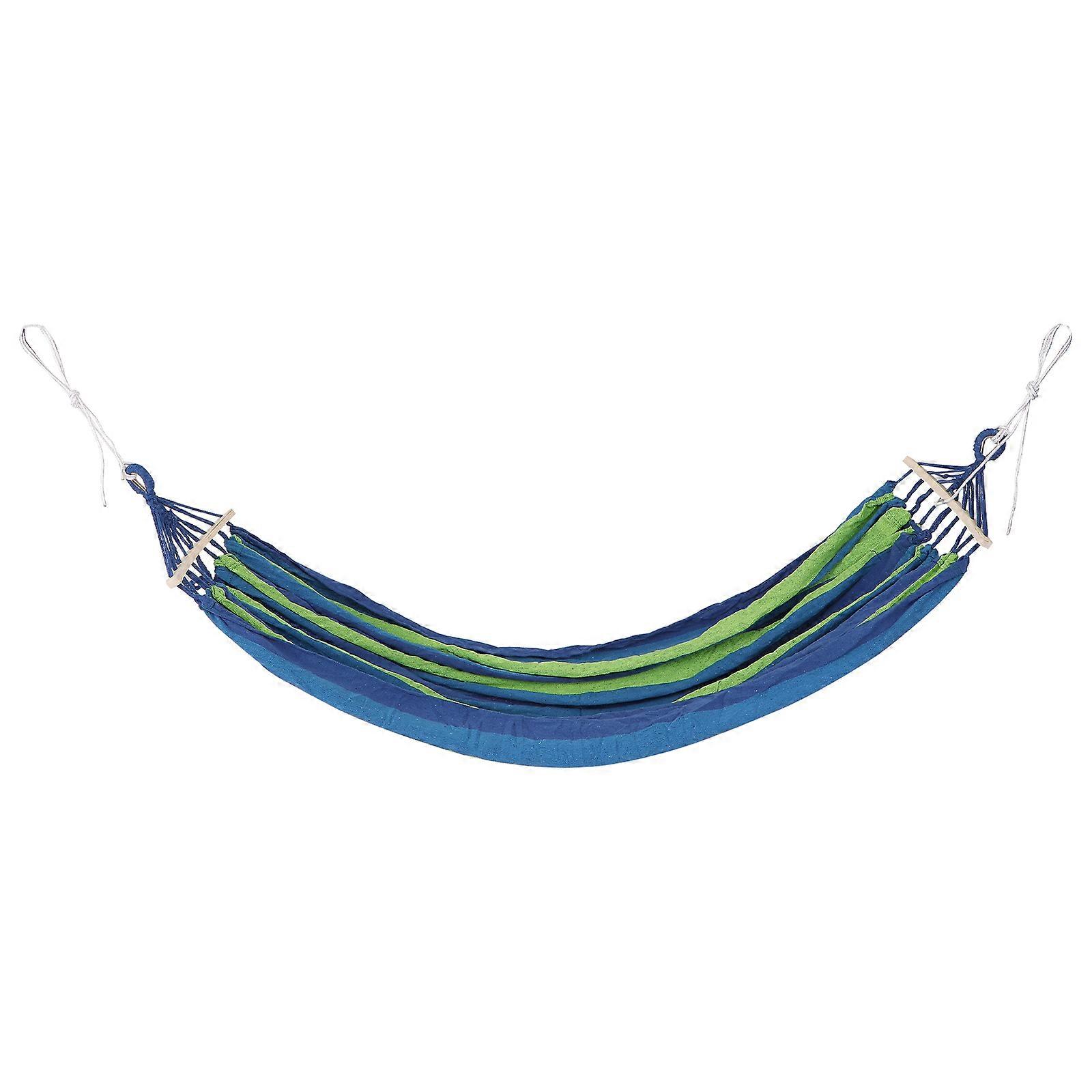 Outdoor Camping Hammock With 150kg Load Capacity For Travel Beach Garden Oval Shape Foldable Blue 215X155cm 1Set