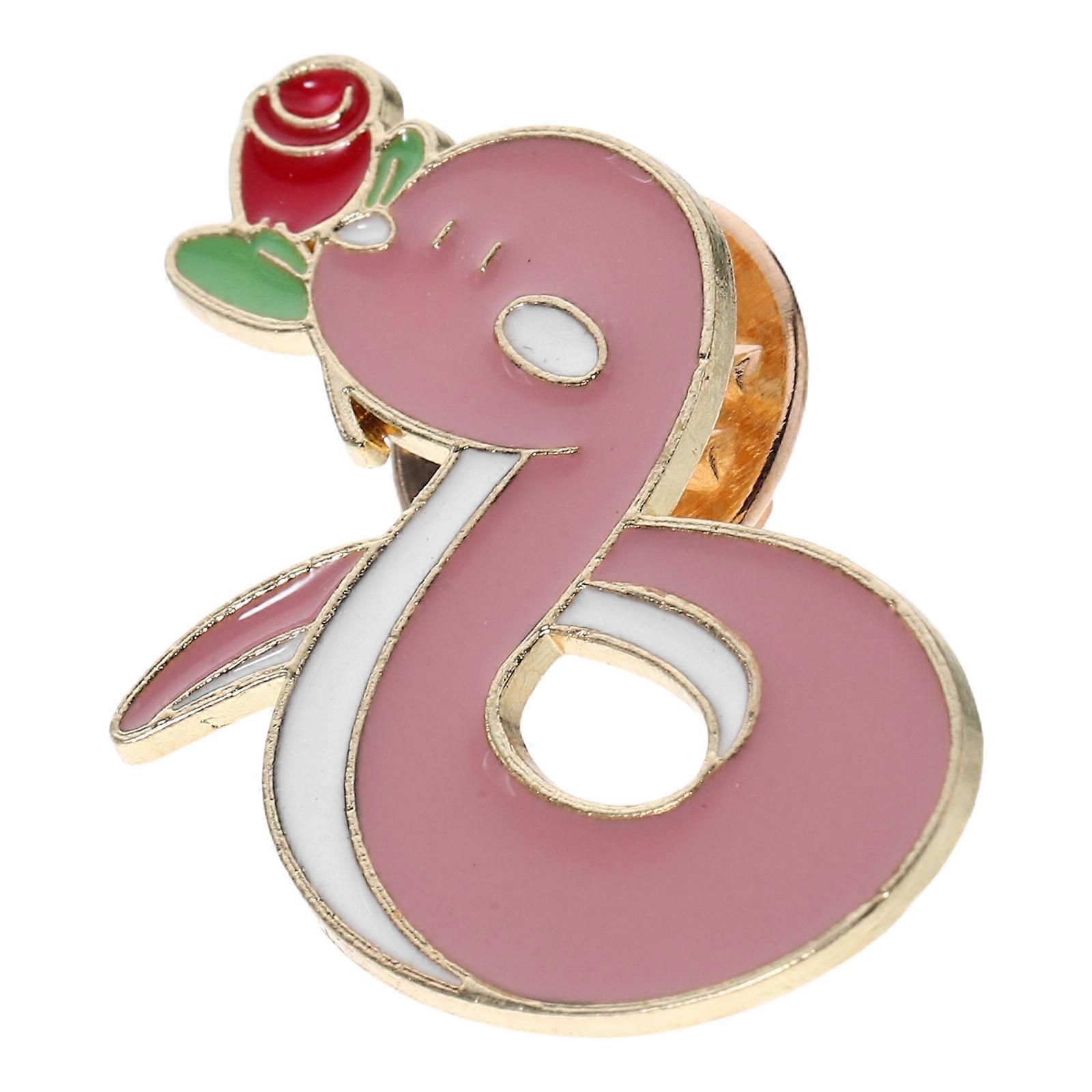 Serpent Brooch Year Of The Snake Cartoon Snake Zinc Alloy Lapel Jewelry New Year Celebration 1Pack