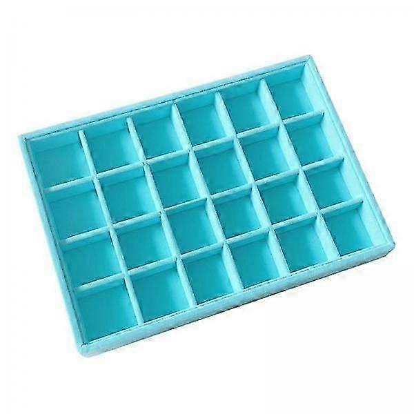 2xStackable Velvet Jewelry Display Trays 24 Grid