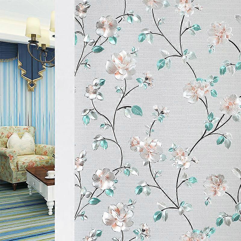 Static Window Tint Film for Home, Jasmine Flower Pattern (45x100cm)