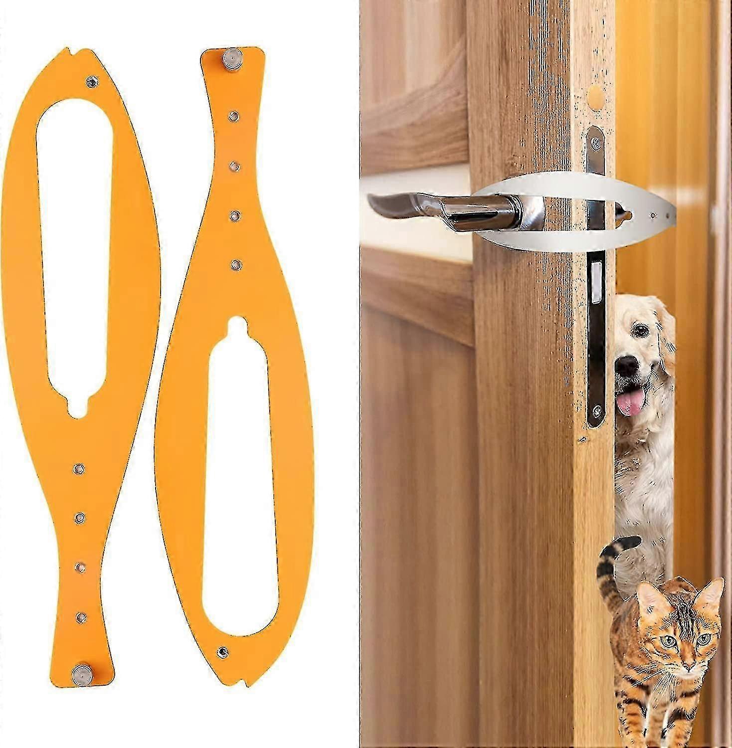2pcs Cat Door Holder Latch, Flex Latch Cat Door Stopper With Adjustable Strap 2.5-6" Wide, Easy To Install High Quality