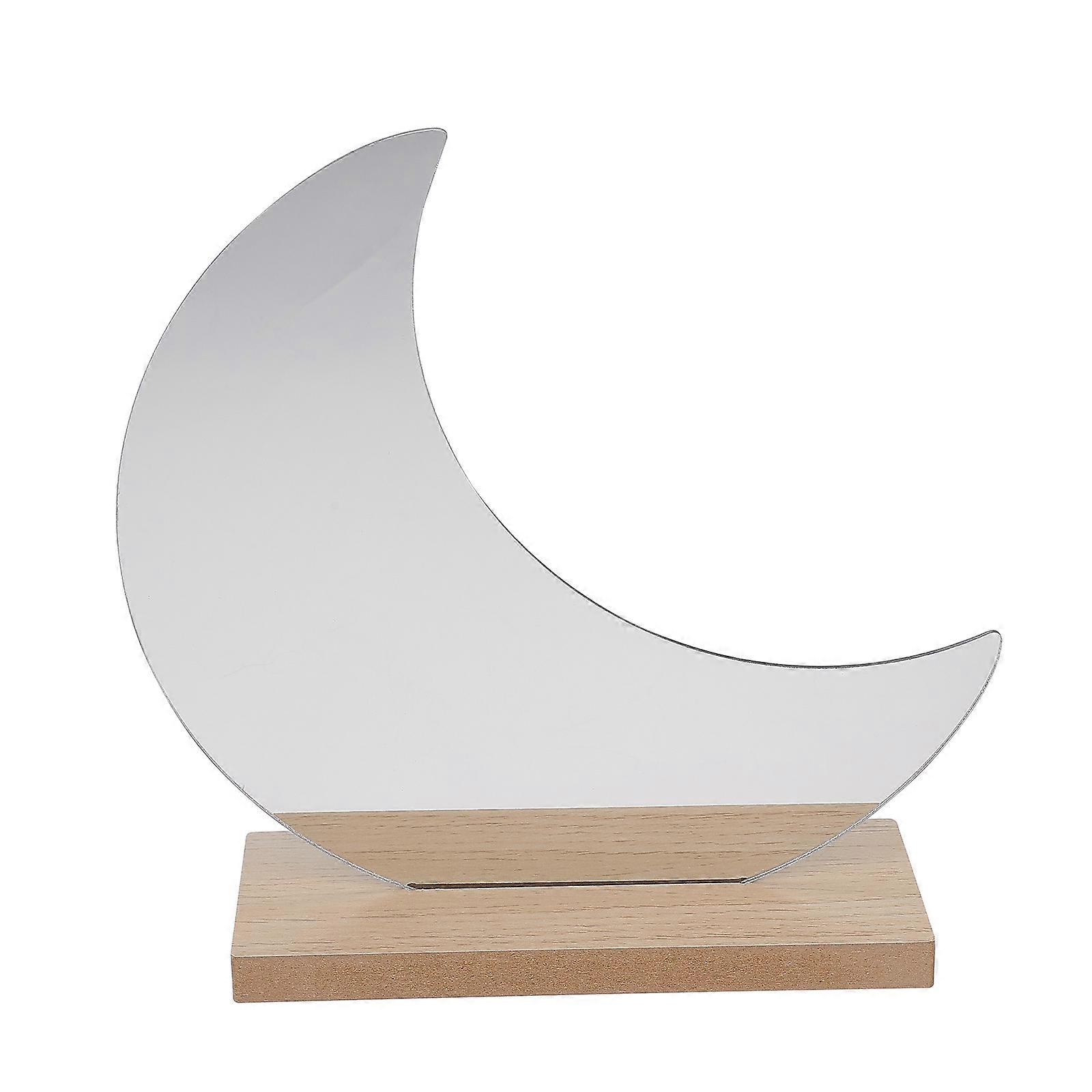 Creative Shaped Acrylic Makeup Mirror for Home Use with Stable Base Design 1pc Beige