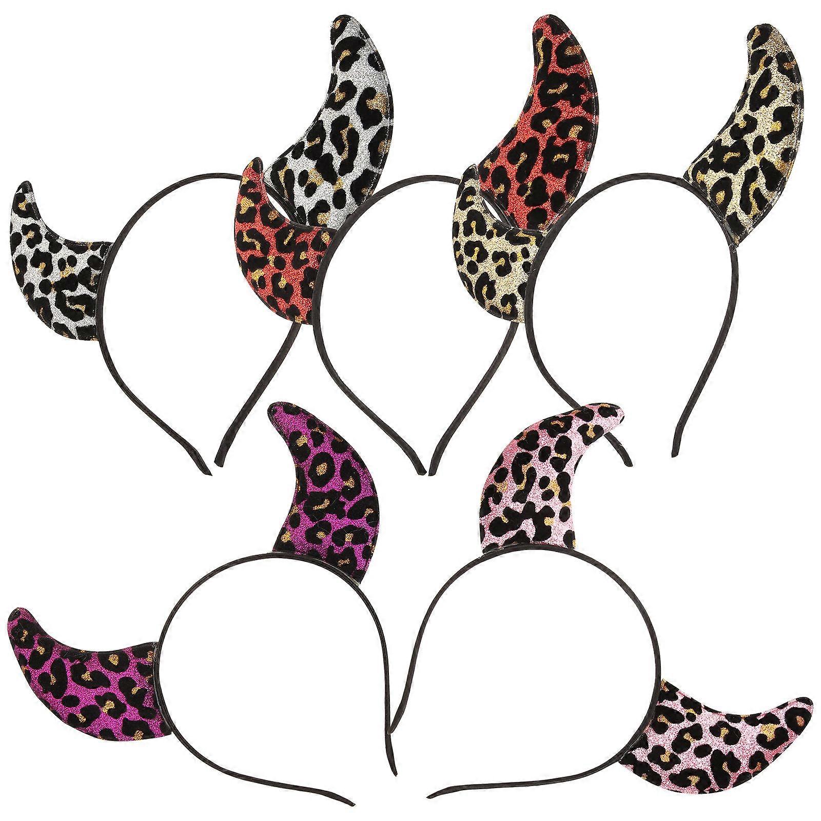 Adult Halloween Headband Evil Horns Headband Costume Accessory Role Playing Purple 5Set