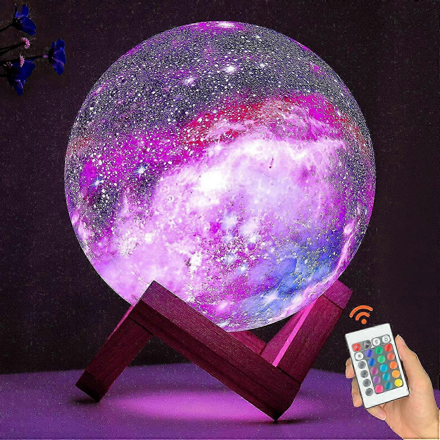 Kids Night Light Galaxy Lamp with 16 Colors LED 3D Star and Moon Changeable Touch and Remote Control Galaxy Light for Gifts