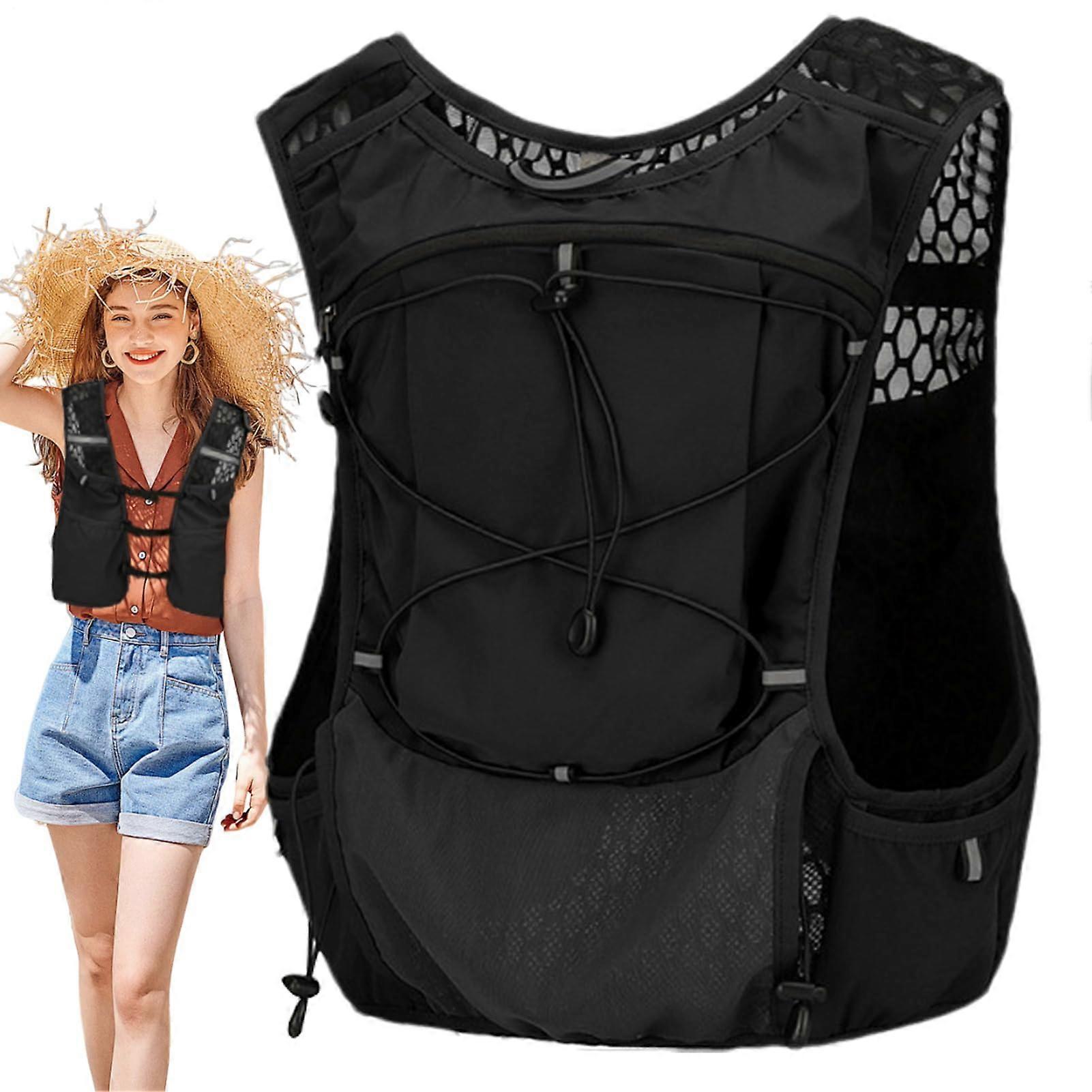 Running Hydration Vest Backpack for Men – Ultra Lightweight Ergonomic Daypack with Water Bladder and Breathable Fabric in Black