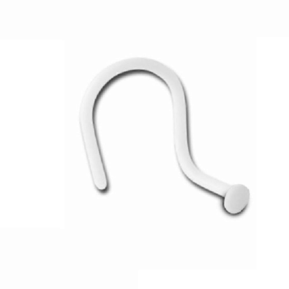 Nose Piercing Spiral White PTFE 1.0 mm - Flexible Material, Hypoallergenic, Lightweight, Ideal for Sensitive Skin