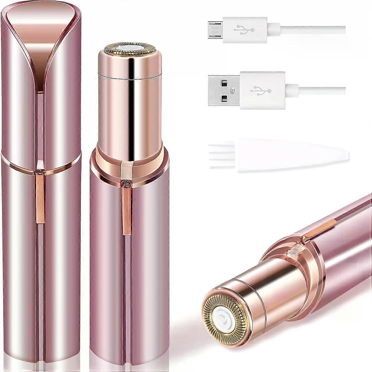 Women's Electric Facial Hair Remover - Painless USB Rechargeable with LED Light, Ergonomic Design for Face