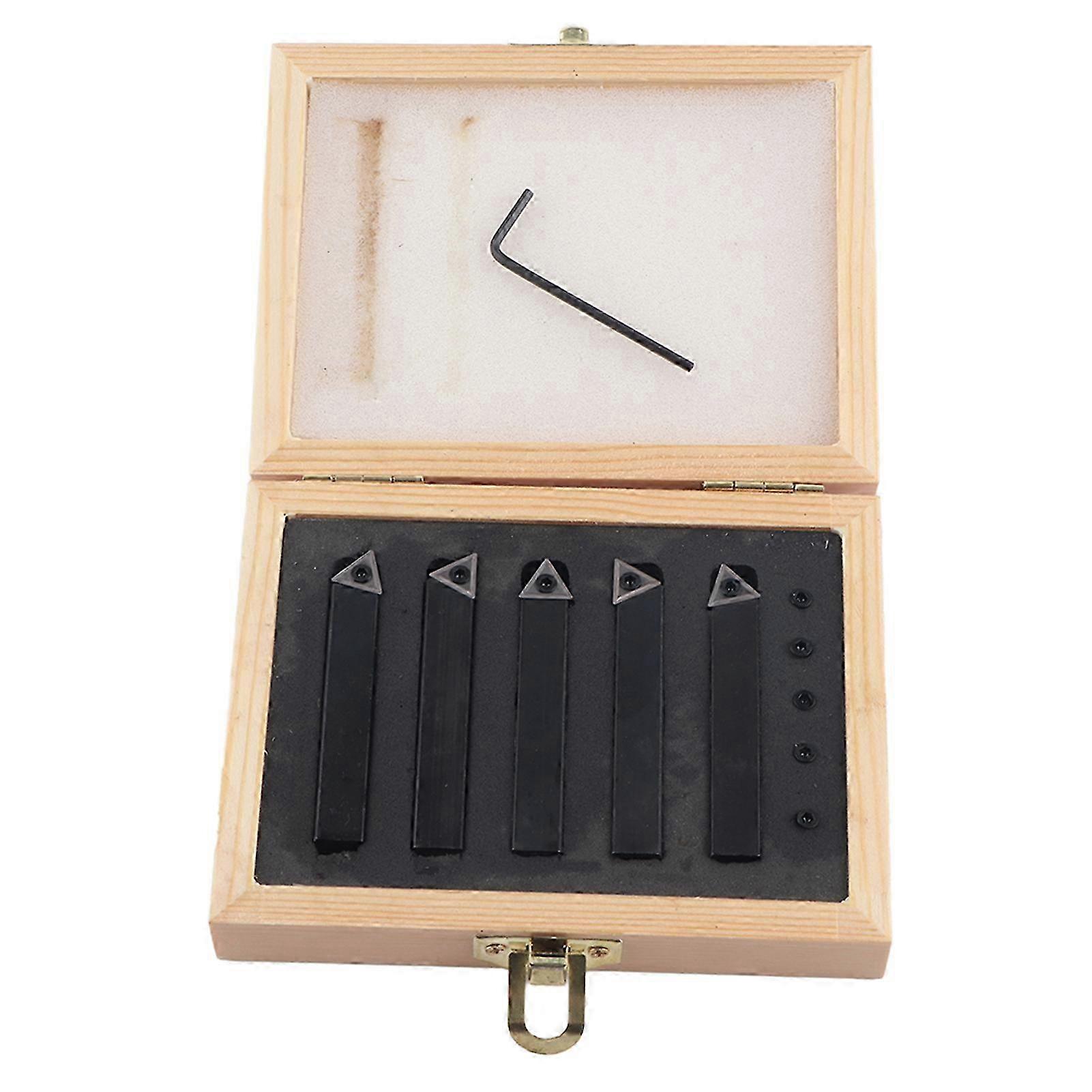 5Pcs 3/8in Indexable Turning Tool Set for Machining Lathes Cutting Facing Tools