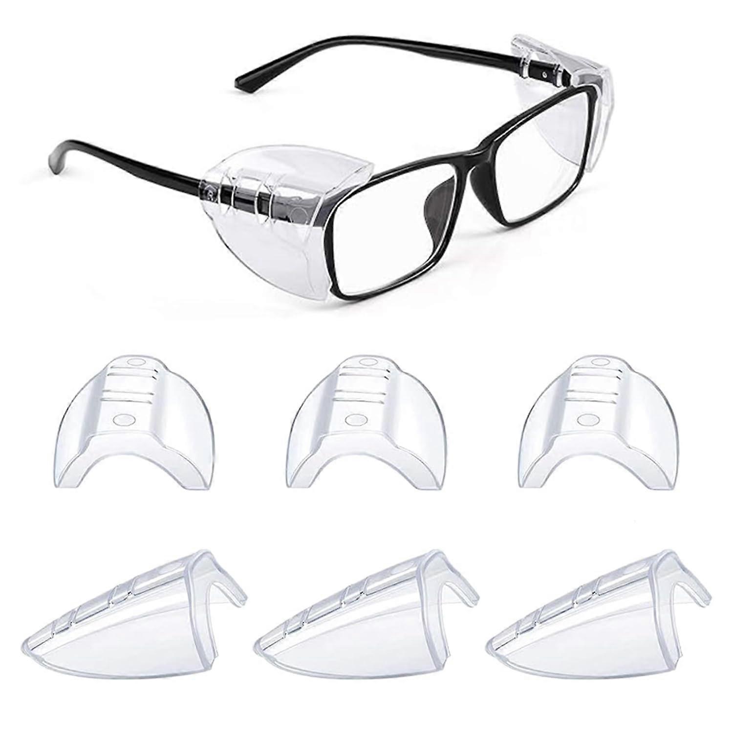 Glasses Four Pairs With Side Shields, Transparent Protective Eyewear, Flexible Slip-On Safety Glasses, Small To Medium