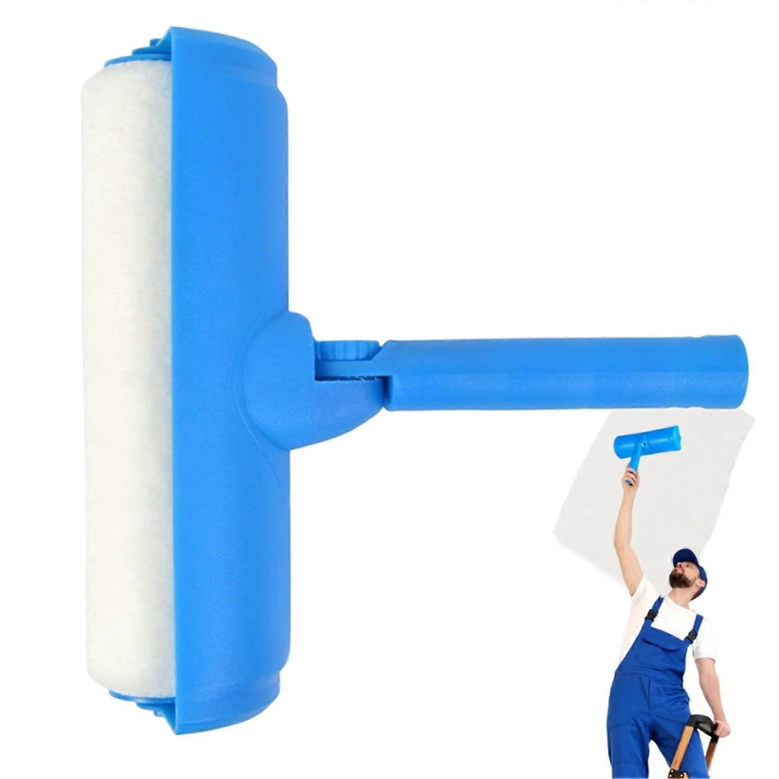 Ceiling Paint Roller Long Handle Tool, Edge Roller with Mesh, Extension Pole for Corners, Smooth Finish Paint Head, Wall Load Applicator