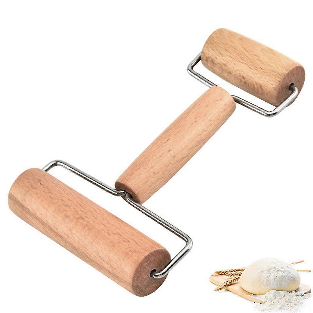 Double-headed wooden rolling pin flour pastry dough roller kitchen baking tools