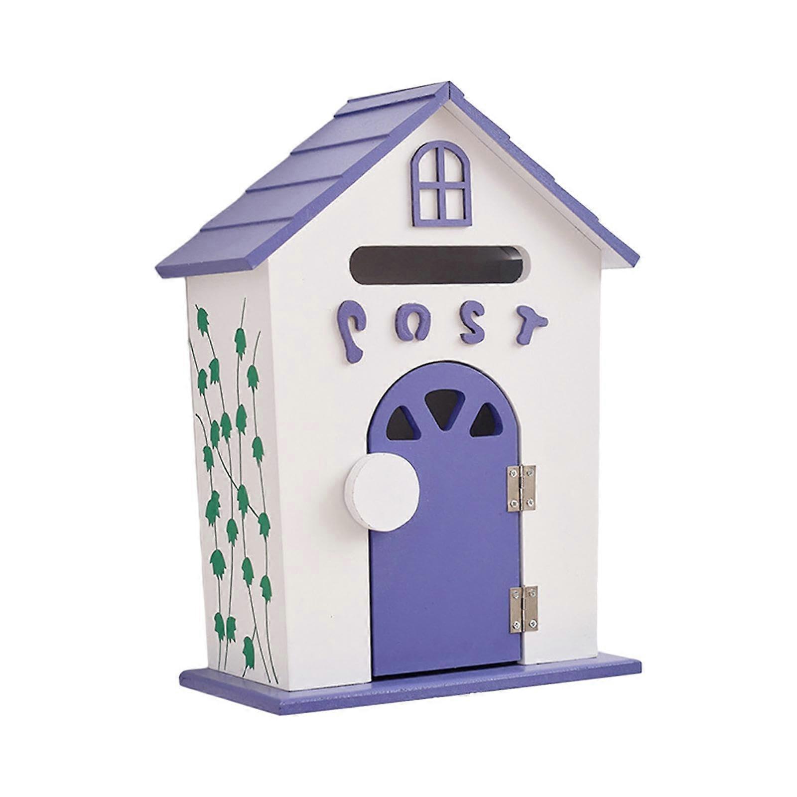 Wooden Mailbox, Nursery Mailbox, Farmhouse Mailbox, Multipurpose Mailbox, Purple