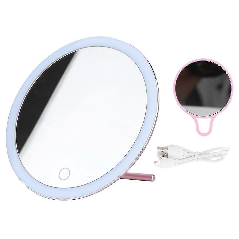 Portable 3X Magnifying LED Touch Screen Makeup Mirror Pink
