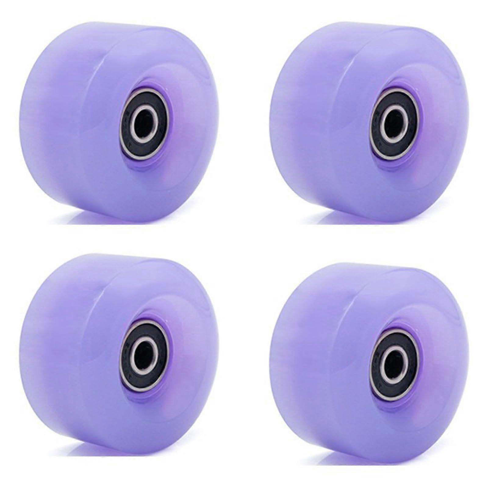 Roller Skate Wheels 4 Pack Purple 82A PU Replacement Wheels For Quad Skates Indoor Outdoor Skating