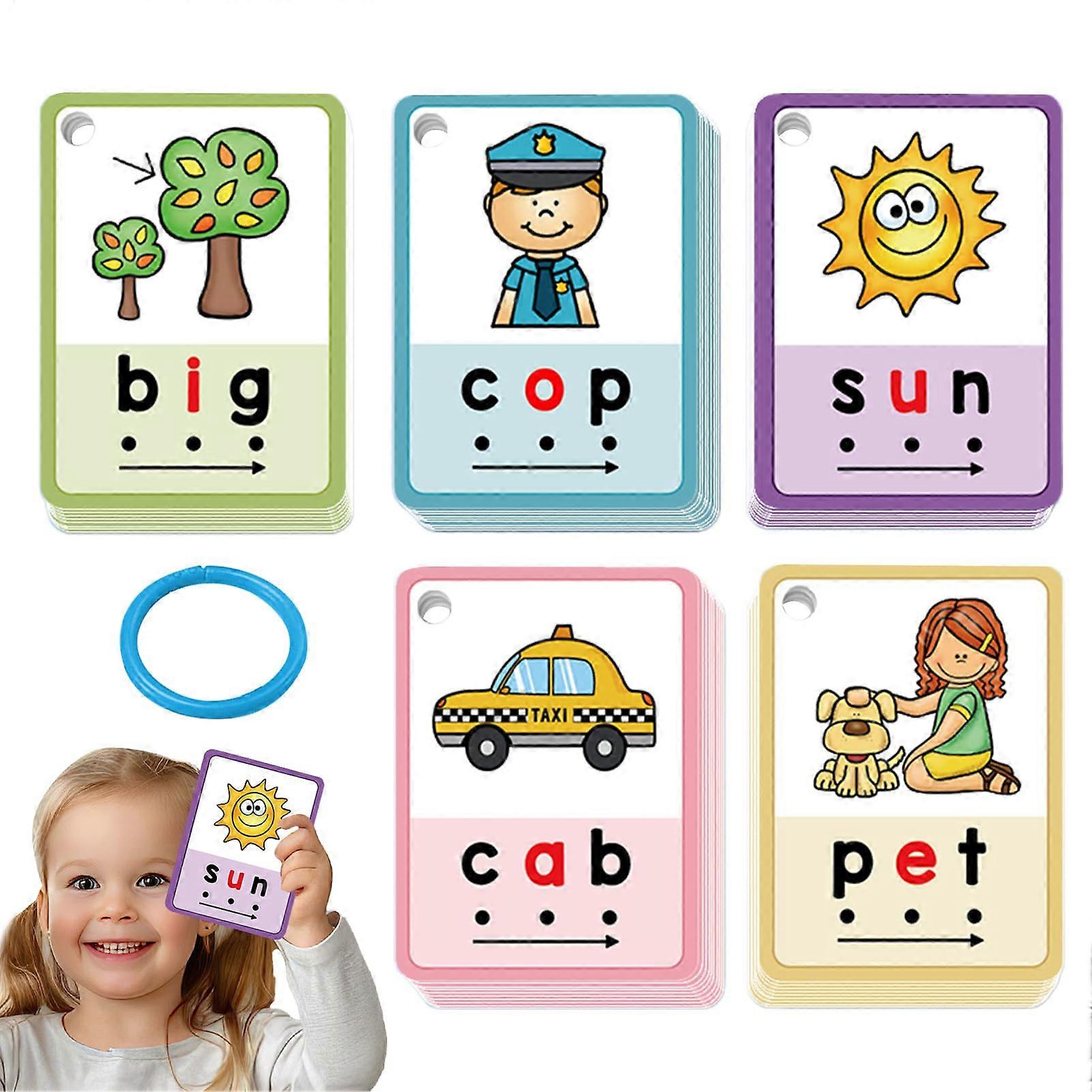 Flash Cards for Common Words – 70 Reading Cards for Beginners Early Learning Games Ages 3 for Home, Travel, Kindergarten