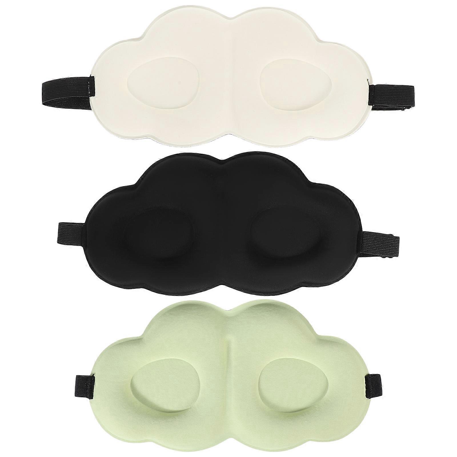 Eye Mask Travel Sleep Eye Mask For Men Light Block 3D Contour Ice Silk 3Pcs