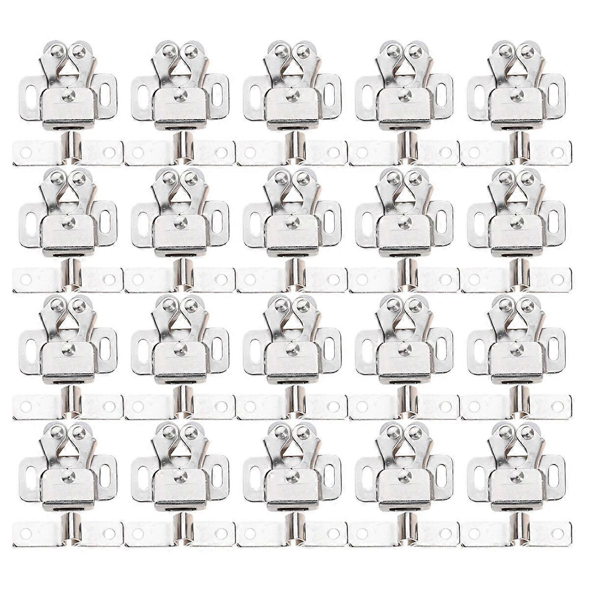 Door Security Latch Closet Ball Catch Latch Cabinet Door Closure No Pull Needed Rectangular Shape 20Pcs