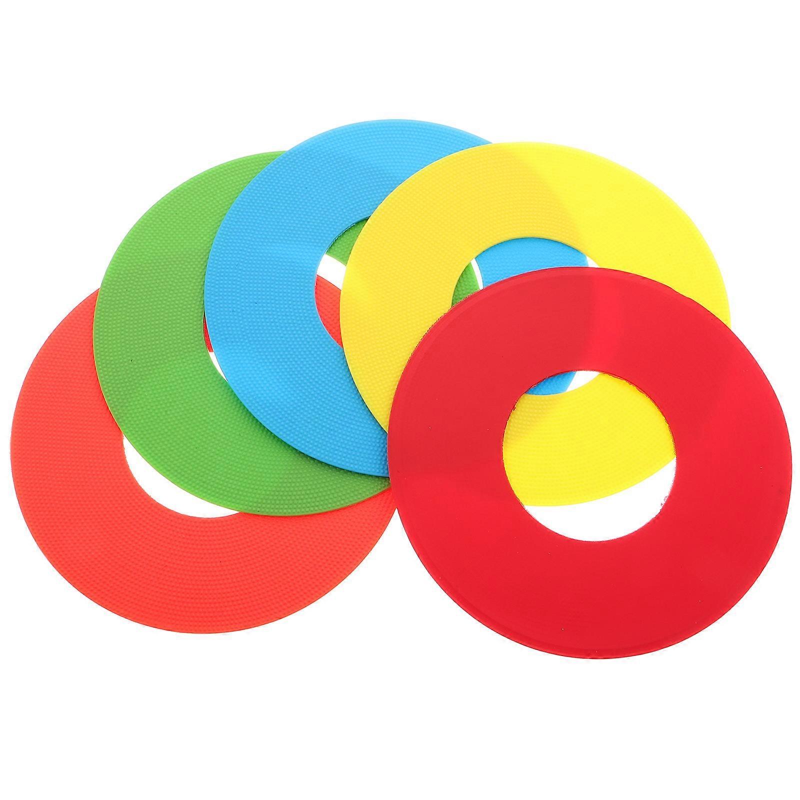 Soccer Cones For Drills Portable Training Disc Yellow Non-Slip Indoor And Outdoor Use 5Pcs