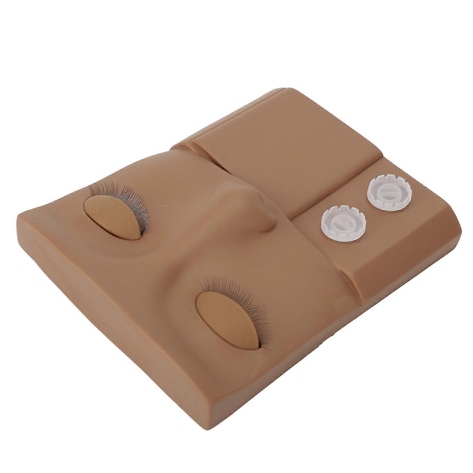 Lash Mannequin Head Replaceable Eyelid Eyelash Extension Practice Makeup Training PVC Coffee 