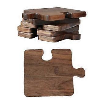 Log Coaster Restaurant Decor Solid Wood Heat- Table Top Protection Insulated Wood Jigsaw Coffee Coaster APhoto Color SZRH A-R292